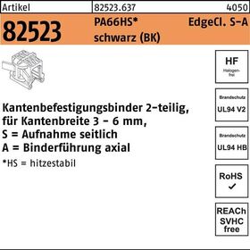 Befestigungsbinder R 82523 Edgecl. 4,6x200/45 PA66HS sw SA 500St HELLERMANNTYTON - VPE: 500