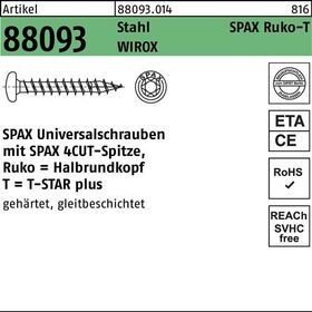 Schraube R 88093 Ruko Spitze/T-STAR 5x40/36-T20 Sta galv.verz. WIROX 500St. SPAX - VPE: 500