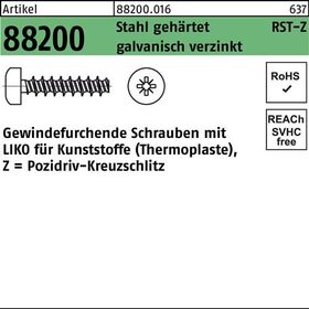 Gewindefurchendeschraube R 88200 Liko PZ 5x12-Z Stahl gehärtet galv.verz. 500St. - VPE: 500