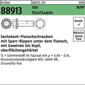 Sechskantflanschschraube R 88913 Sperr-Ripp VG M16x30 100 flZnnc 480h-L 50St. - VPE: 50