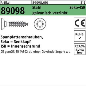 Spanplattenschraube R 89098 SEKO ISR VG 6x50-T30 Stahl galv.verz. 200St. - VPE: 200