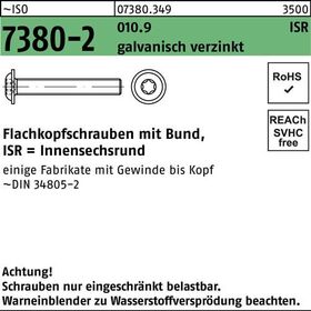 Flachkopfschraube ISO 7380-2 Bund/ISR M8x20-T40 10.9 galv.verz. 200St. - VPE: 200
