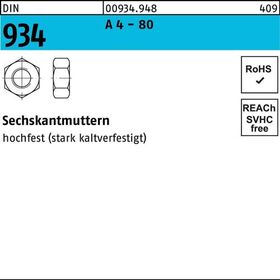 Sechskantmutter DIN 934 M5 A 4 - 80 1000 Stück - VPE: 1000