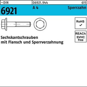 Sechskantschraube DIN 6921 Flansch M6x 40 A 4 Sperrzahnung 200 Stück - VPE: 200