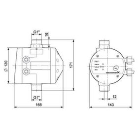 Grundf Pressure-Manager PM 1/2,2, 2,2 bar, Q max. 5 m3/h