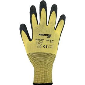 Handschuhe Gr.9 gelb/schwarz EN 388 PSA II Nyl.m.Naturlatex ASATEX - VPE: 12