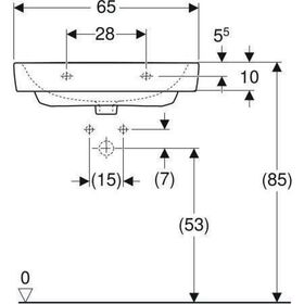 Geberit Waschtisch RENOVA PLAN o HL ohne Überlauf 650x480mm weiß KT