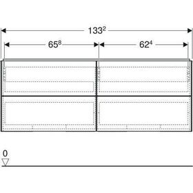 Geberit Waschtischunterschrank ONE 4 Schub 1332x504x470mm lav lackiert matt