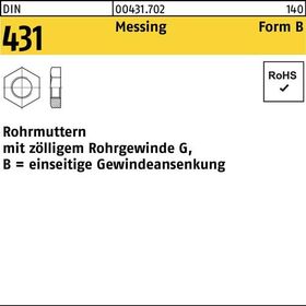 Rohrmutter DIN 431 BG 1/4 SW22 Messing 50 Stück - VPE: 50