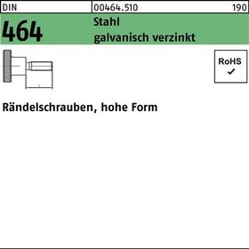 Rändelschraube DIN 464 hohe FormM6x 40 Stahl galv.verz. 25 Stück - VPE: 25