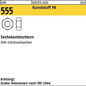 Sechskantmutter DIN 555 M20 Polyamid 100 Stück - VPE: 100