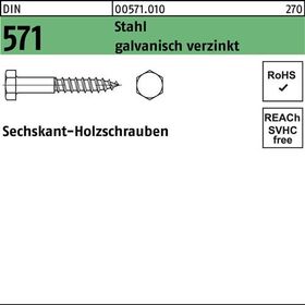 Sechskantholzschraube DIN 571 8x 65 Stahl galv.verz. 200 Stück - VPE: 200