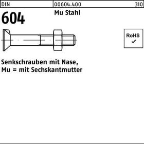 Senkschraube DIN 604 Nase/6-ktmutter M12x 80 Mu Stahl 4.6 50 Stück - VPE: 50