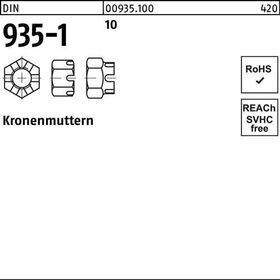 Kronenmutter DIN 935-1 M16 10 50 Stück - VPE: 50