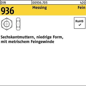 Sechskantmutter DIN 936 M14x 1,5 Messing 50 Stück - VPE: 50