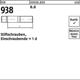 Stiftschraube DIN 938 M8x 20 8.8 50 Stück - VPE: 50