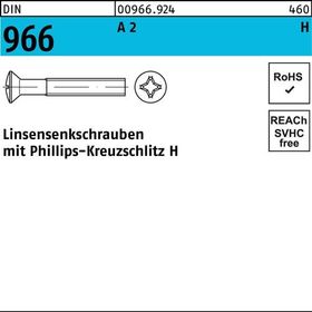 Linsensenkschraube DIN 966 Kreuzschlitz PH M2,5x 16-H A 2 1000 Stück - VPE: 1000