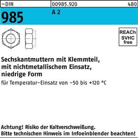 Sechskantmutter DIN 985 Klemmteil M18 A 2 25 Stück - VPE: 25