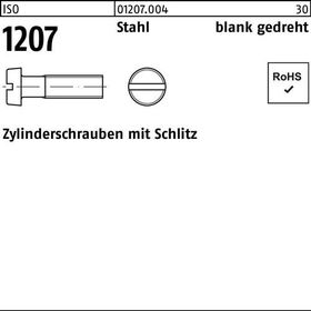 Zylinderschraube ISO 1207 Schlitz M1x 10 Stahl blank gedreht 100 Stück - VPE: 100