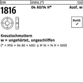 Kreuzlochmutter DIN 1816 M45x 1,5 Automatenstahl/14 H 1 Stück