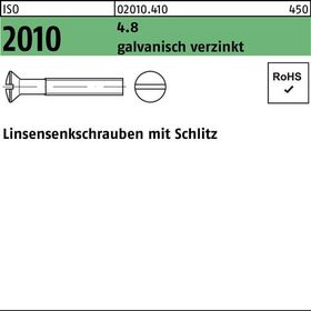 Linsensenkschraube ISO 2010 Schlitz M6x 80 4.8 galv.verz. 100 Stück - VPE: 100