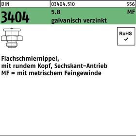 Flachschmiernippel DIN 3404 rundem Kopf/6-kt M16x1,5 SW 22 5.8 galv.verz. 25St. - VPE: 25