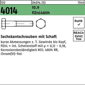 Sechskantschraube ISO 4014 Schaft M10x 110 10.9 zinklamellenb. 50 Stück - VPE: 50