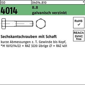 Sechskantschraube ISO 4014 Schaft M30x 110 8.8 galv.verz. 1 Stück