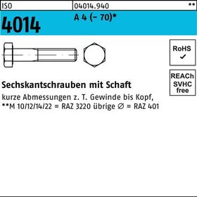 Sechskantschraube ISO 4014 Schaft M6x 120 A 4 (- 70) 50 Stück - VPE: 50