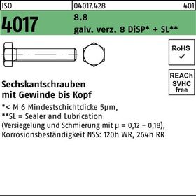 Sechskantschraube ISO 4017 VG M5x 12 8.8 galv.verz. 8 DiSP+SL 500 Stück - VPE: 500