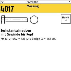 Sechskantschraube ISO 4017 VG M8x 70 Messing 100 Stück - VPE: 100