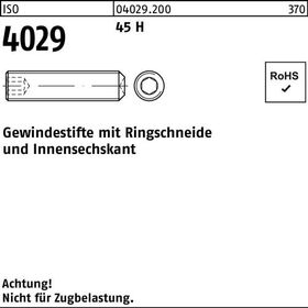 Gewindestift ISO 4029 Ringschneide/Innen-6kt M6x 6 45 H 1000 Stück - VPE: 1000