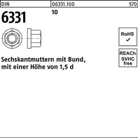 Sechskantmutter DIN 6331 Bund M14 SW 22 10 10 Stück - VPE: 10