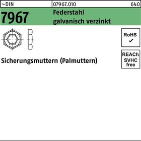 Sicherungsmutter DIN 7967 M6 Federstahl galv.verz. 100 Stück - VPE: 100