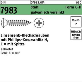 Linsensenkblechschraube DIN 7983 PH C 4,2x19-H Stahl gehärtet galv.verz. 500St. - VPE: 500