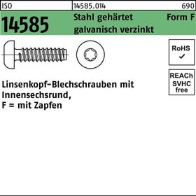 Linsenblechschraube ISO 14585 ISR/Spitze 5,5x13 -F Stahl geh.galv.verz. 500St. - VPE: 500