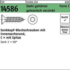 Senkblechschraube ISO 14586 ISR/Spitze 3,9x 9,5 -C Stahl geh.galv.verz. 1000St. - VPE: 1000