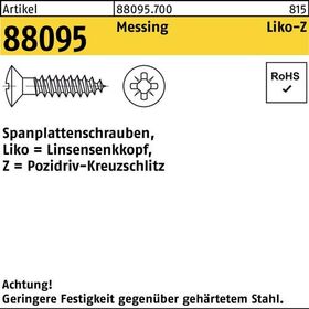 Spanplattenschraube R 88095 Liko PZ 4x 25-Z Messing 1000 Stück - VPE: 1000