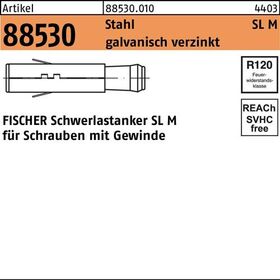 Schwerlastanker R 88530 SL M16 Stahl galv.verz. 10 Stück FISCHER - VPE: 10