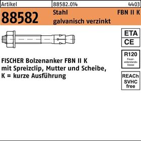 Bolzenanker R 88582 FBN II 12/5K Stahl galv.verz. 20 Stück FISCHER - VPE: 20