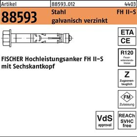 Hochleistungsanker R 88593 FH II 10/10 S Stahl galv.verz. 50St. FISCHER - VPE: 50