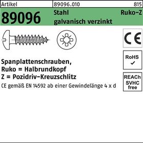 Spanplattenschraube R 89096 HAKO PZ 4,5x30-Z Stahl galv.verz. 500St. - VPE: 500