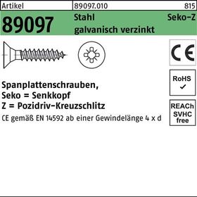 Spanplattenschraube R 89097 SEKO PZ VG 3,5x30-Z Stahl galv.verz. 1000St. - VPE: 1000