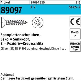 Spanplattenschraube R 89097 SEKO PZ VG 3,5x 40-Z A 2 1000 Stück - VPE: 1000