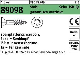 Spanplattenschraube R 89098 SEKO ISR TG 6x280/70-T30 Stahl galv.verz. 100St. - VPE: 100