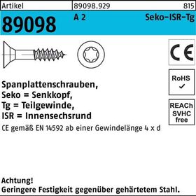 Spanplattenschraube R 89098 SEKO ISR TG 4,5x 50-T20 A 2 200 Stück - VPE: 200