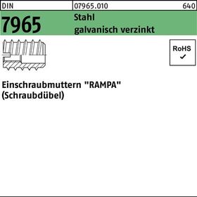 Einschraubmutter DIN 7965 M3x 10 Stahl galv.verz. 100 Stück - VPE: 100