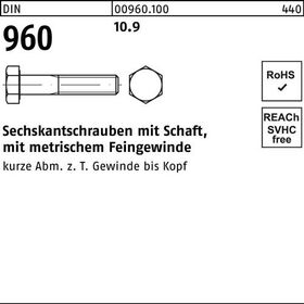 Sechskantschraube DIN 960 Schaft M12x1,25x130 10.9 50 Stück - VPE: 50