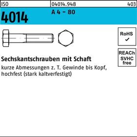 Sechskantschraube ISO 4014 Schaft M24x 200 A 4 - 80 1 Stück