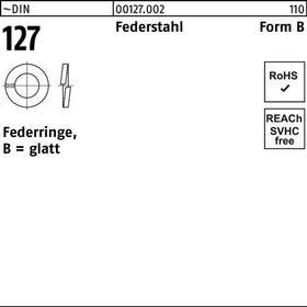 Federring DIN 127 B 2 Federstahl 100 Stück - VPE: 100